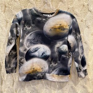 Molo Cosmic Planet Sweatshirt - Gray and Blue Sz 140/10